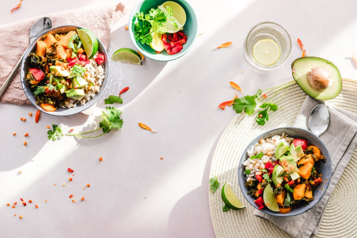 healthy food served on the table